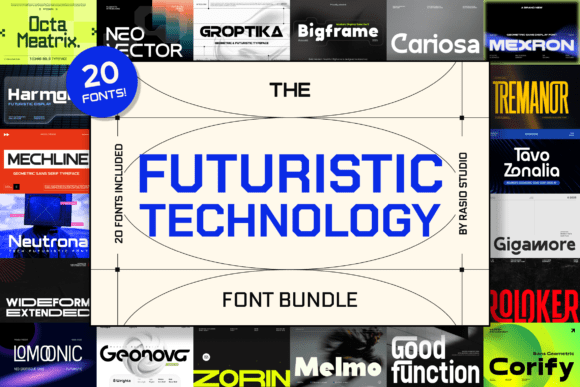 Futuristic Technology Font Bundle for Clear, Confident Campaigns
