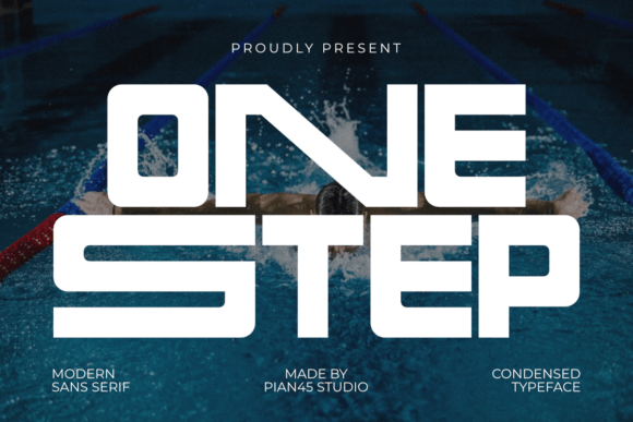 One Step: A Bold, Condensed Sans Serif for Impactful Branding