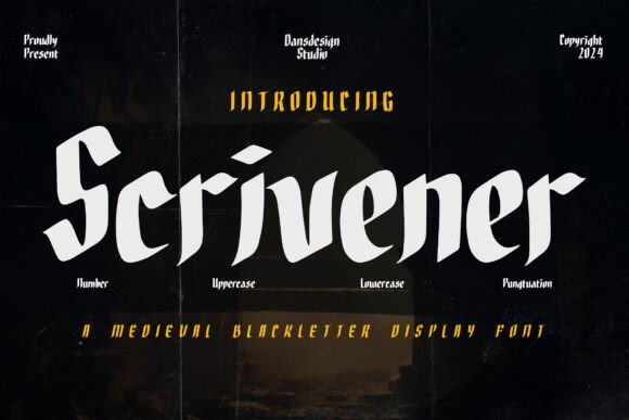 Scrivener: A Bold Blackletter Font for Digital Brand Impact